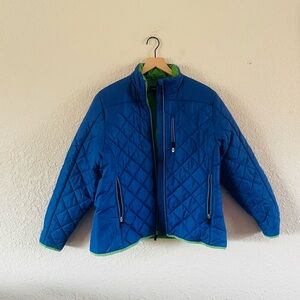 Lands' End Blue Quilted Boys Jacket size 14-16
